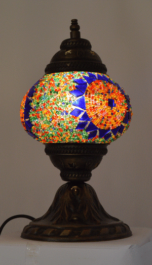 Turkish mosaic lamp 360 view