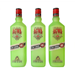 Set of 3 Decorative Agwa de Bolivia Bottles Suitable for bar Flair Training