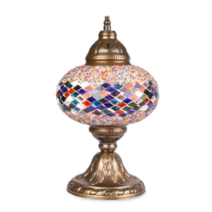 Multicoloured Stained Glass Ottoman Handmade Mosaic Lamp with Rainbow Pattern