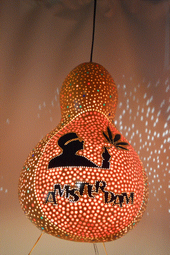 Pumpkin Lamp - Man with weed