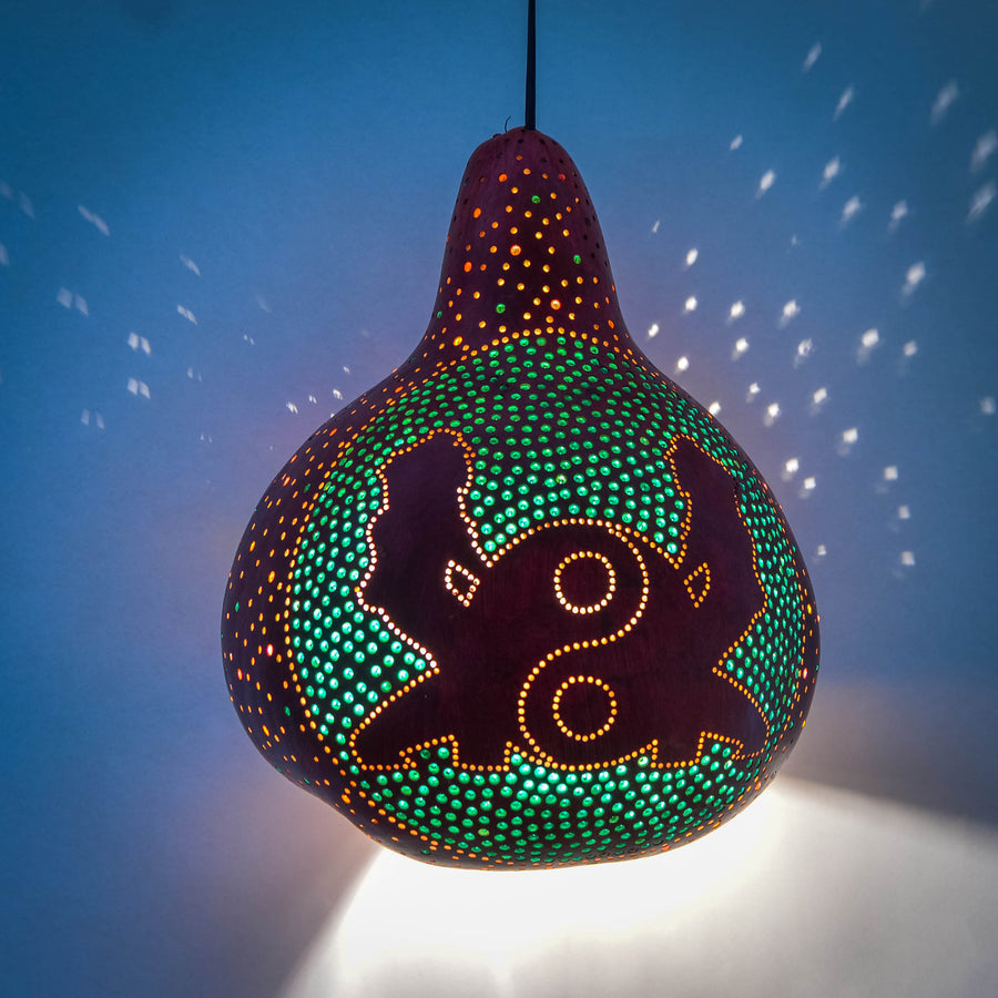 Lost in Amsterdam handmade pumpkin lamp with yin yang & sexy red light district ladies