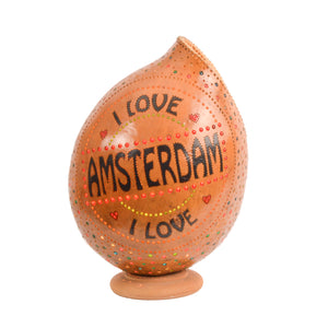 Side lamp - carved pumpkin lamp - I Love Amsterdam