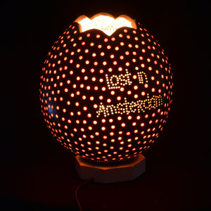 Side lamp - carved pumpkin lamp - I Love You