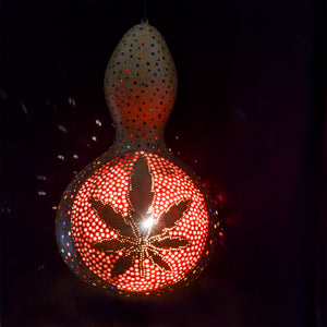 Pumpkin Lamp - Cannabis Leaf  Natural color | 284