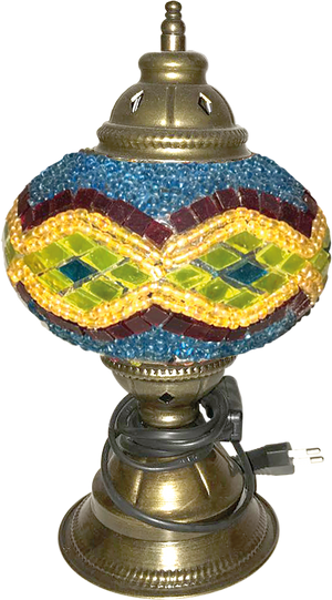 Blue Mosaic Glass Lamp