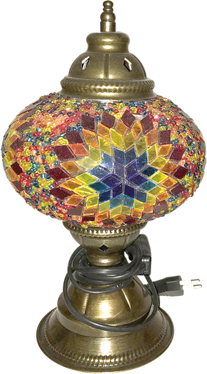 Yellow Mosaic Glass Lamp